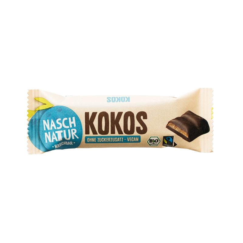 NaschNatur Bio NaschBar Kokos- zartschmelzender Schokoladenriegel, nur mit Datteln gesüßt - Produktbild