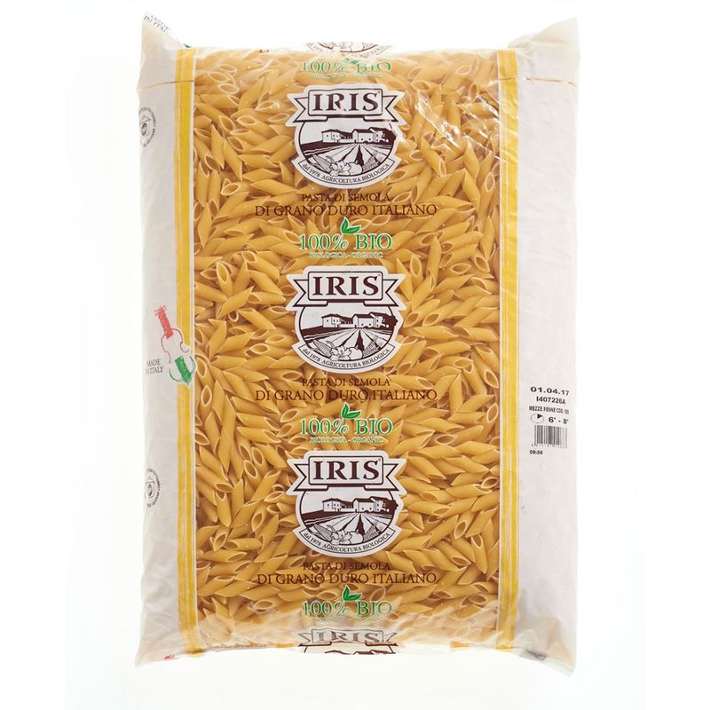 IRIS  Halbe Penne aus Hartweizen-Nudeln hell 5 kg. - Produktbild