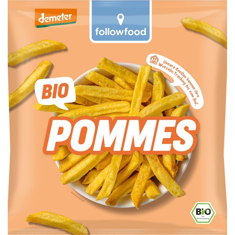 followfood Pommes Frites gleichmäßig länglich geschnitten, in Rapsöl vorgebacken, tiefgekühlt. - Produktbild