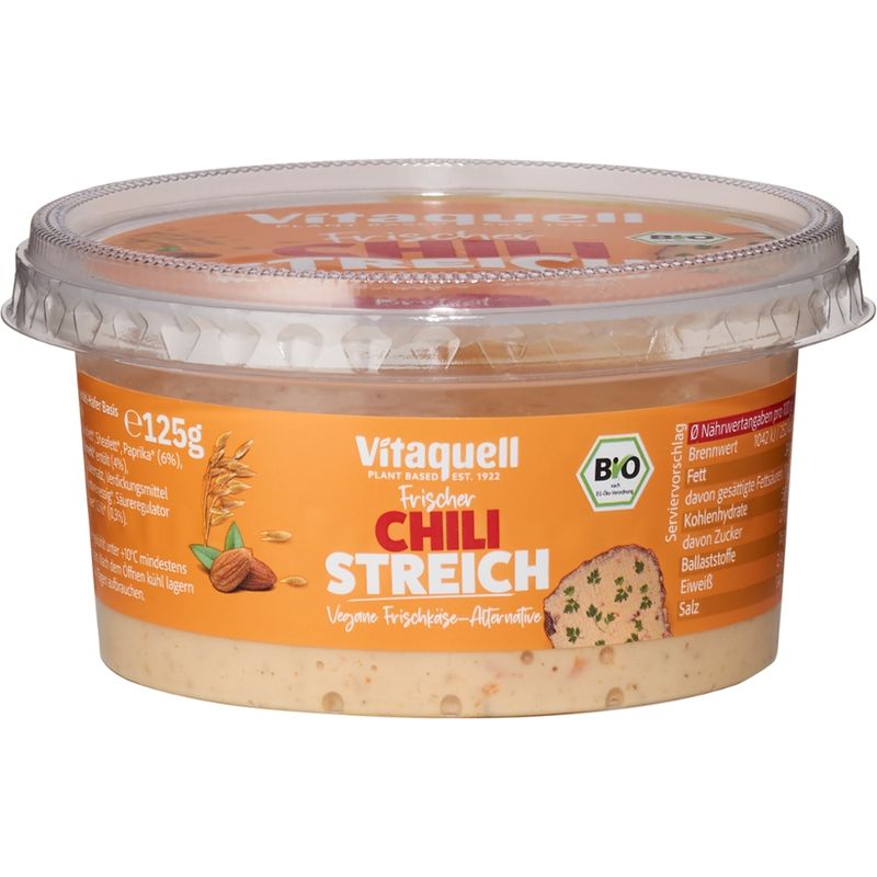 Vitaquell Bio Frischer Chili Streich - Vegane Frischkäse-Alternative - Produktbild