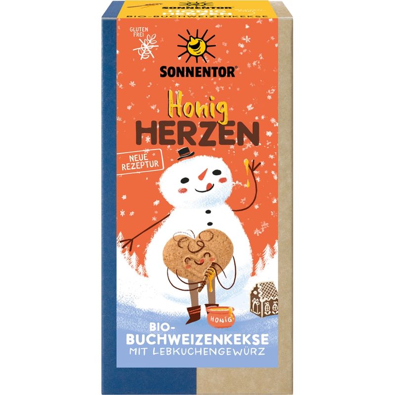 Sonnentor Honigherzen Kekse glutenfrei, Packung - Produktbild