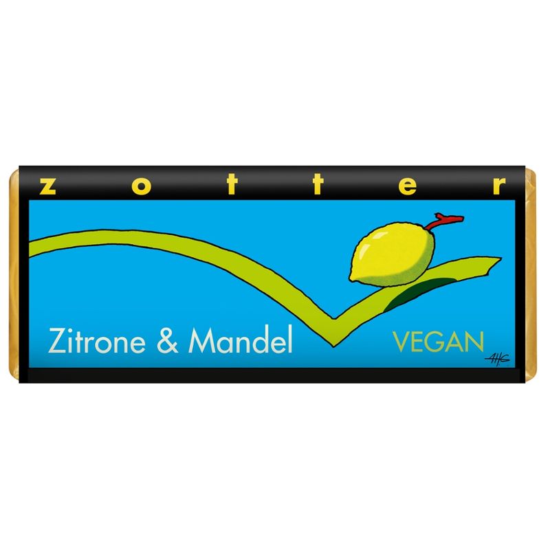 Zotter Schokolade Zitrone & Mandel VEGAN - Produktbild