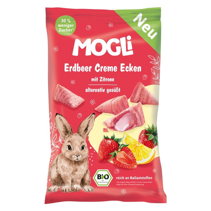 Mogli Bio Erdbeer Creme Ecken mit Zitrone - Produktbild