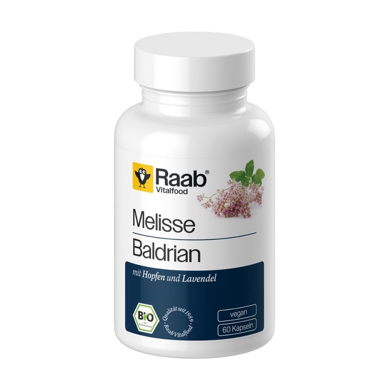 Raab Vitalfood BIO Melisse - Baldrian 60 Kapseln à 480 mg - Produktbild