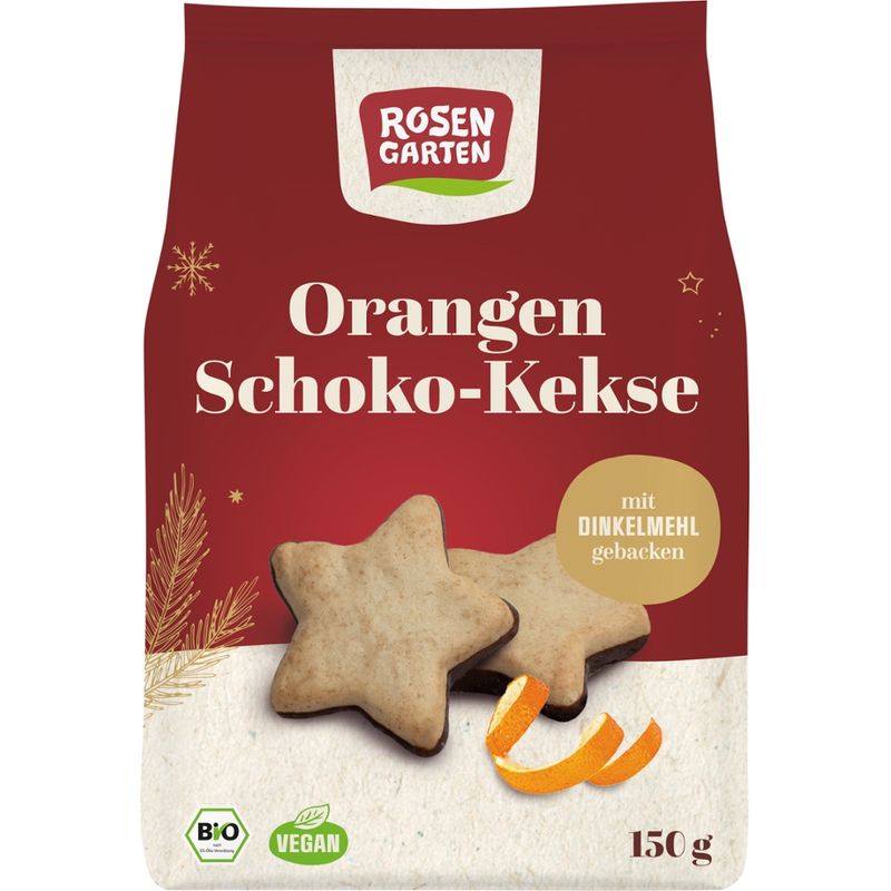 Rosengarten Orangen-Kekse mit Zartbitter-Schokoladenboden - Produktbild