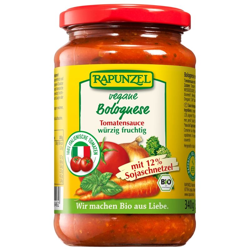 Rapunzel Tomatensauce Bolognese, vegan, mit Soja - Produktbild