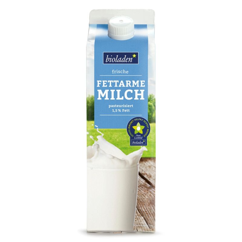 bioladen Fettarme Milch im Karton, 1,5 % Fett - Produktbild