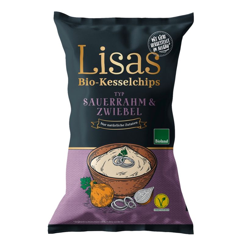 Lisas Bio-Kesselchips Lisas Bio-Kesselchips Typ Sauerrahm & Zwiebel 50g - Produktbild