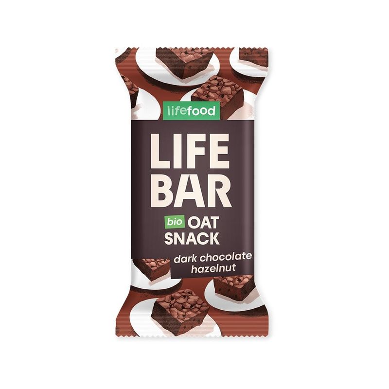 Lifefood  Lifefood Lifebar Oat Snack Dunkle Schokolade Haselnuss BIO - Produktbild