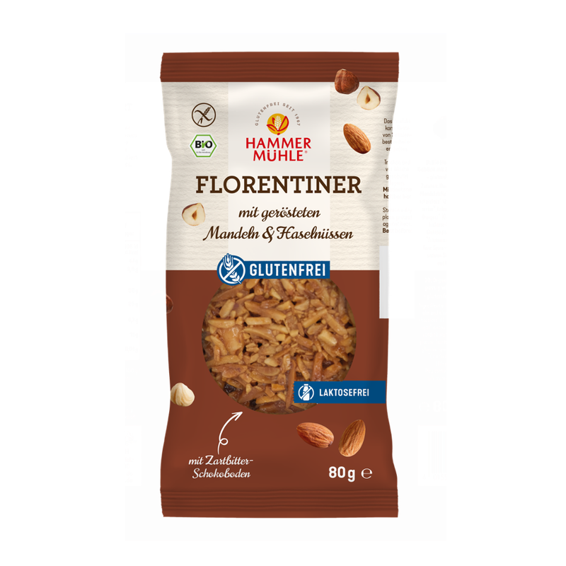 Hammermühle Bio Florentiner mit gerösteten Mandeln & Haselnüssen gf - Produktbild