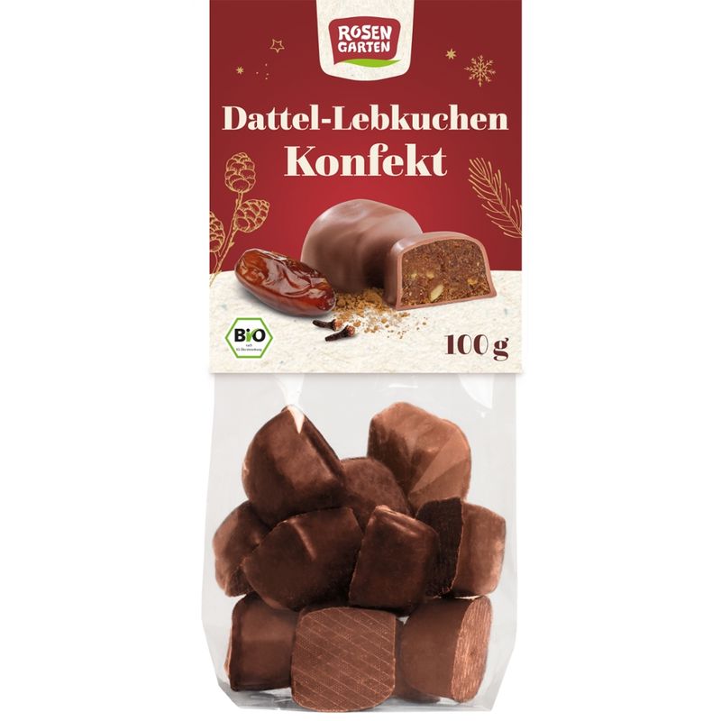 Rosengarten Dattel-Lebkuchen-Konfekt Vollmilch, 100 g - Produktbild