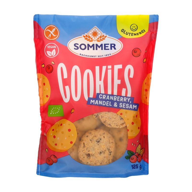 SOMMER BACKKUNST SEIT 1864 Glutenfreie Bio Cookies Cranberry - Produktbild