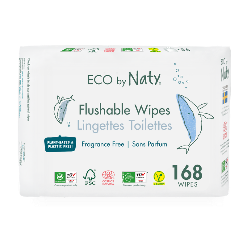 Naty Feuchttücher unparfümiert, herabspülbar, (3x56 St), 168 St - Produktbild