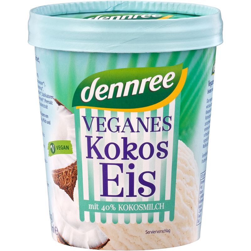 dennree Veganes Kokos-Eis, mit 40% Kokosmilch - Produktbild