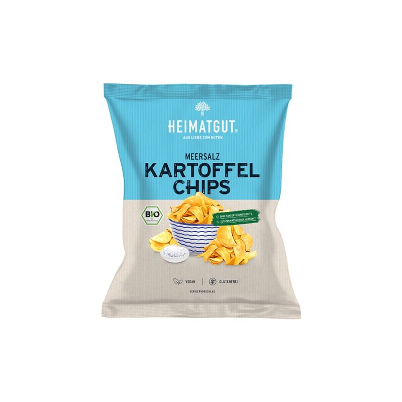 Heimatgut Bio Kartoffel Chips Meersalz, glutenfrei - Produktbild