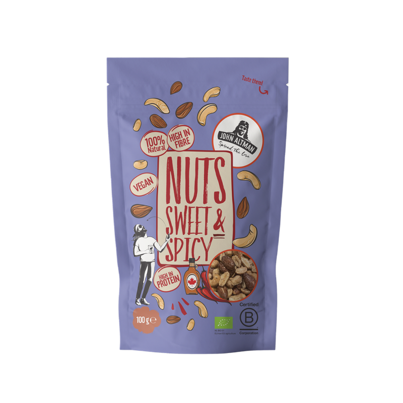 John Altman Organic Mixed Nuts Sweet & Spicy 100g - Produktbild