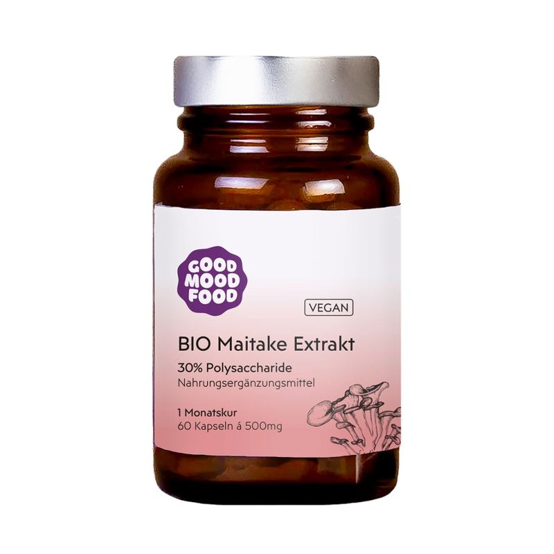 goodmoodfood BIO Maitake (Laubporling) Extrakt, Monatskur, 60 Kapseln a´500mg, 30% Polysaccharide - Produktbild