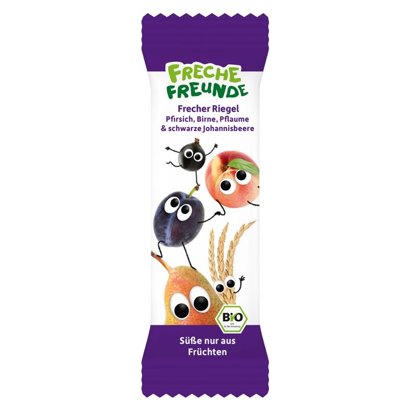 Freche Freunde FF Bio Riegel Pfirsich, Birne, Pflaume & schwarze Johannisbeere 4x23g - Produktbild