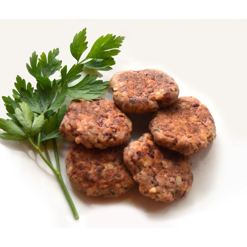 Bunte Burger Mini Gemüsefrikadellen, tiefgefroren ca. 15-20g - bio-vegane Gemüse-Taler auf Basis von Kidenybohnen - Produktbild