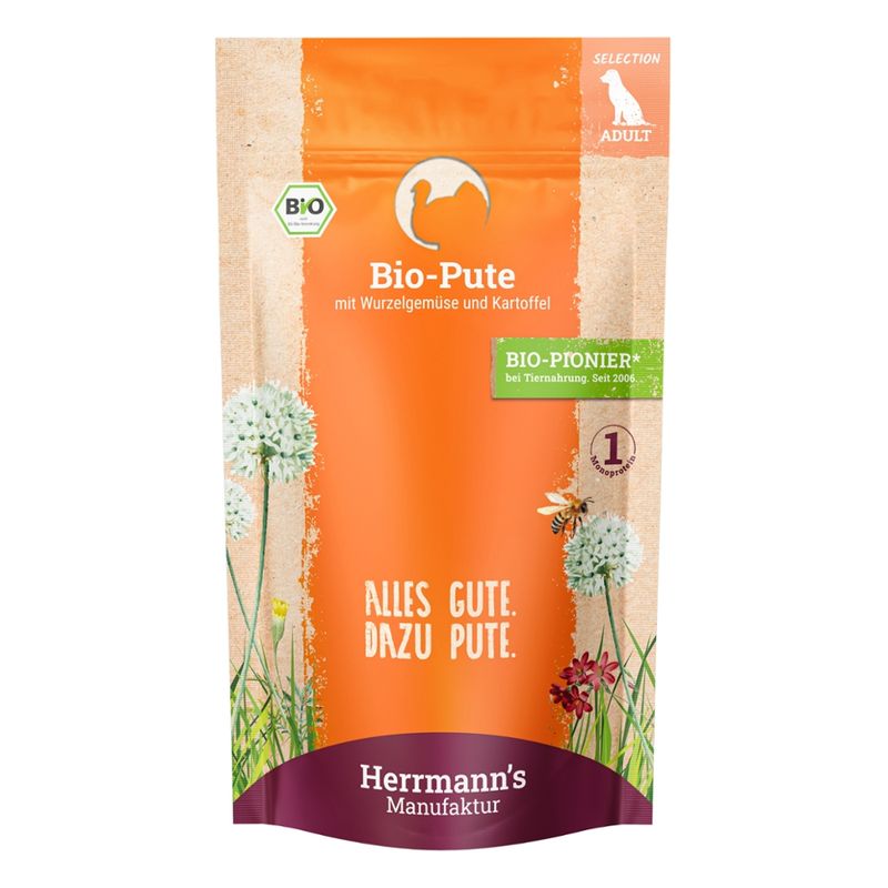 Herrmann´s Manufaktur Herrmann's Selection Adult Organic Turkey with Parsnip NF 150 g - Produktbild