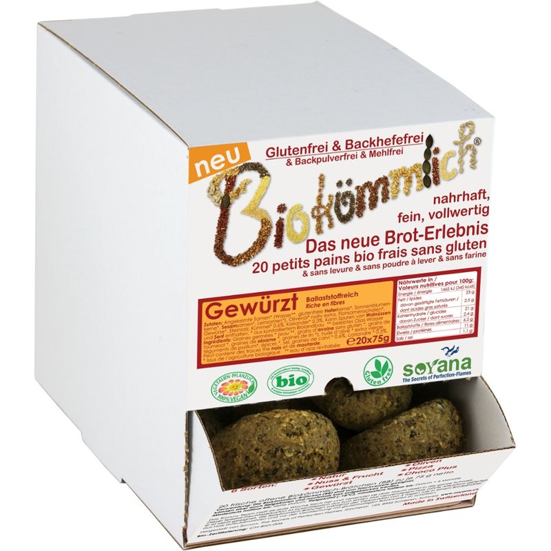 Soyana Biokömmlich-Brötchen Gewürzt - Dispenser mit 20 Brötchen à 75g - Produktbild