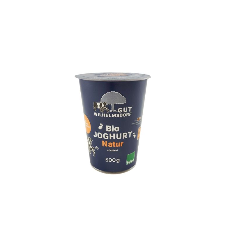 Gut Wilhelmsdorf 500g Bioland Naturjoghurt stichfest mit natürlichem Fettgehalt Kuh und Kalb Gut Wilhelmsdorf - Produktbild