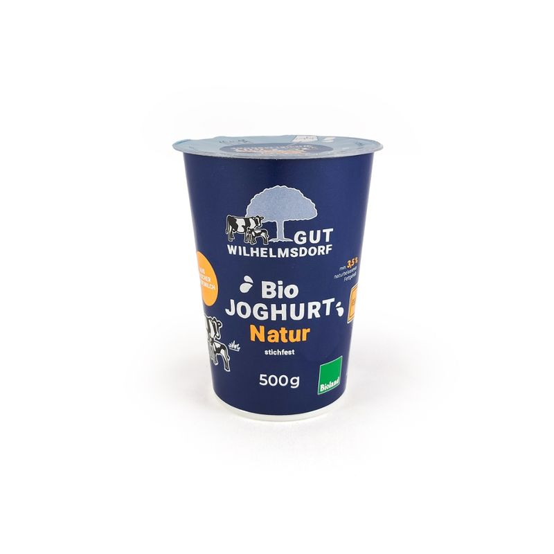 Gut Wilhelmsdorf 500g Bioland Naturjoghurt stichfest mit natürlichem Fettgehalt Kuh und Kalb Gut Wilhelmsdorf - Produktbild