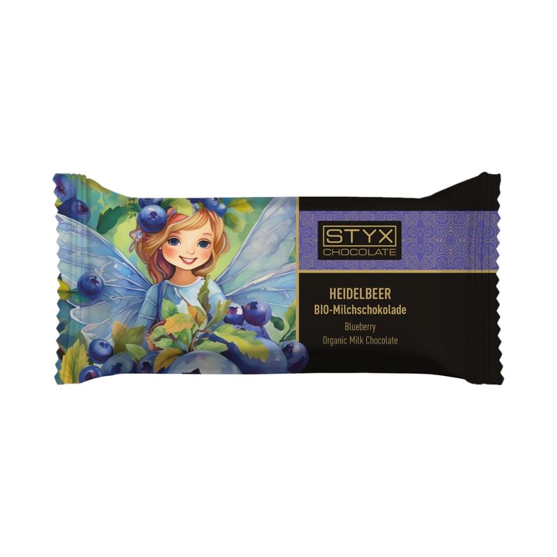 Styx Naturcosmetic BIO-Milchschokolade gefüllt mit 70% Heidelbeer-Ganache, alkoholhältig 70g - Produktbild