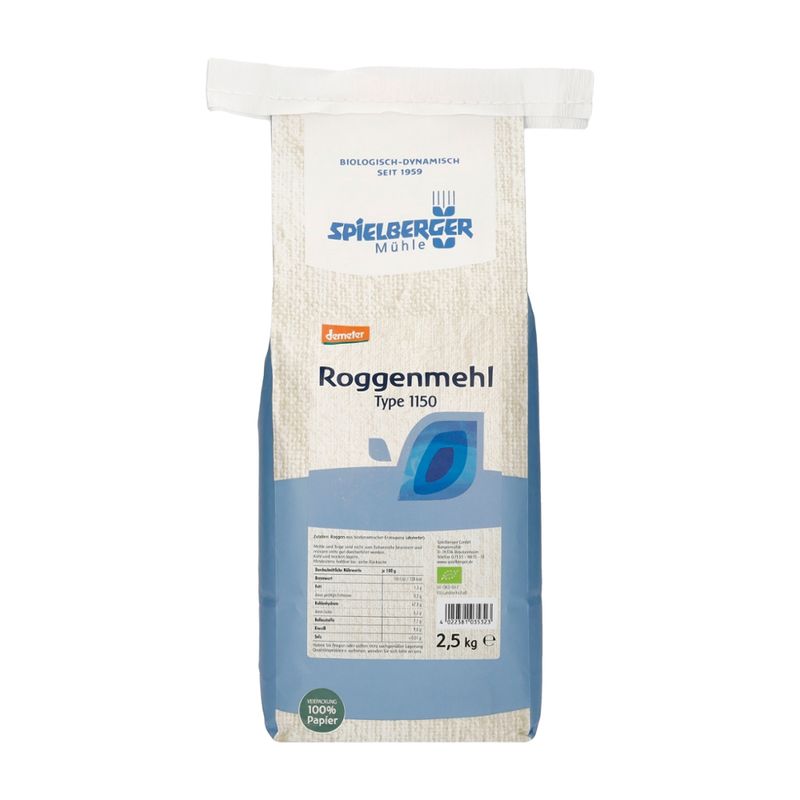 Spielberger Mühle Roggenmehl Type 1150, demeter – für Familien & Vorrat - Produktbild
