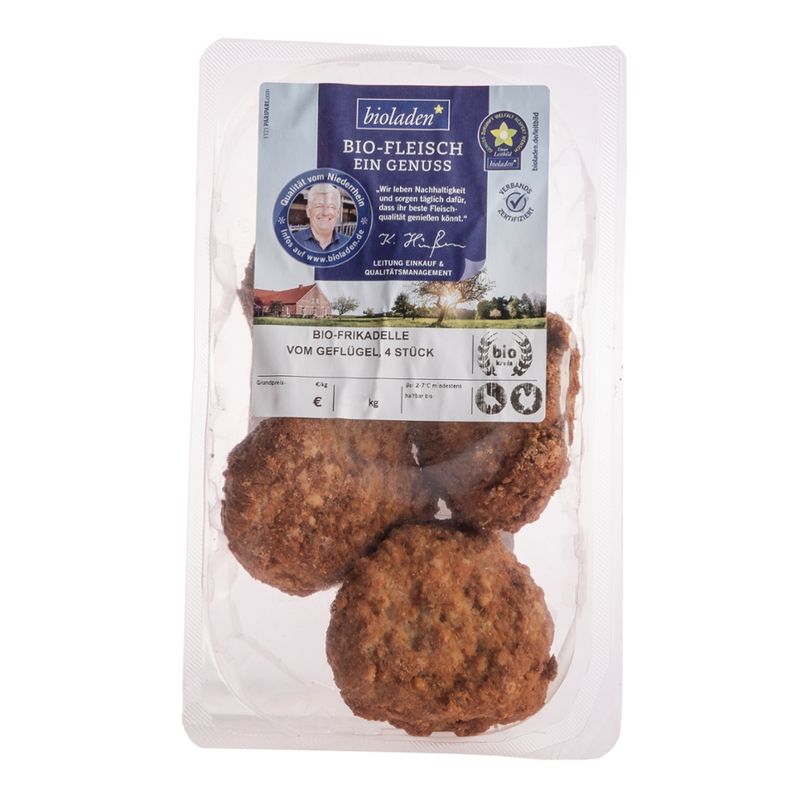 bioladen Frikadelle vom Geflügel. 4 Stück - Produktbild