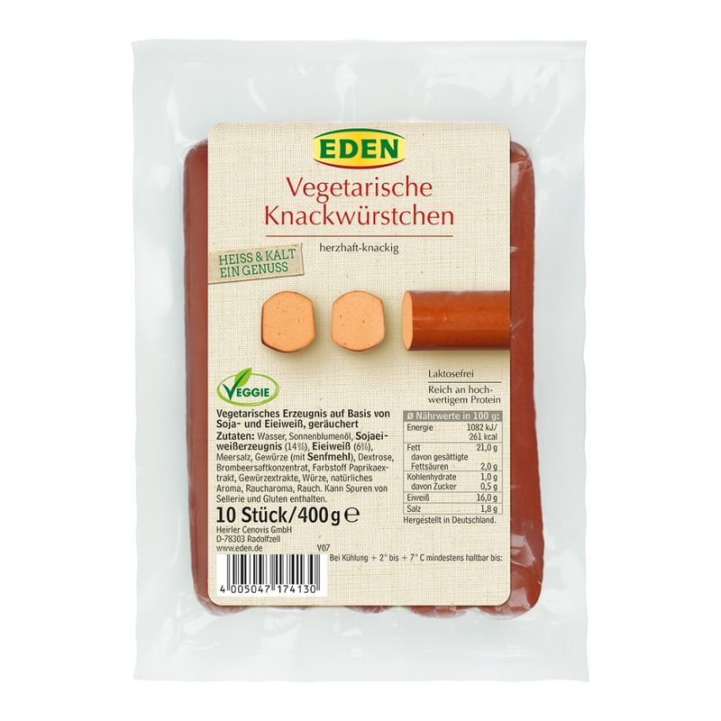 EDEN Vegetarische Knackwürstchen Doppelpackung - Produktbild