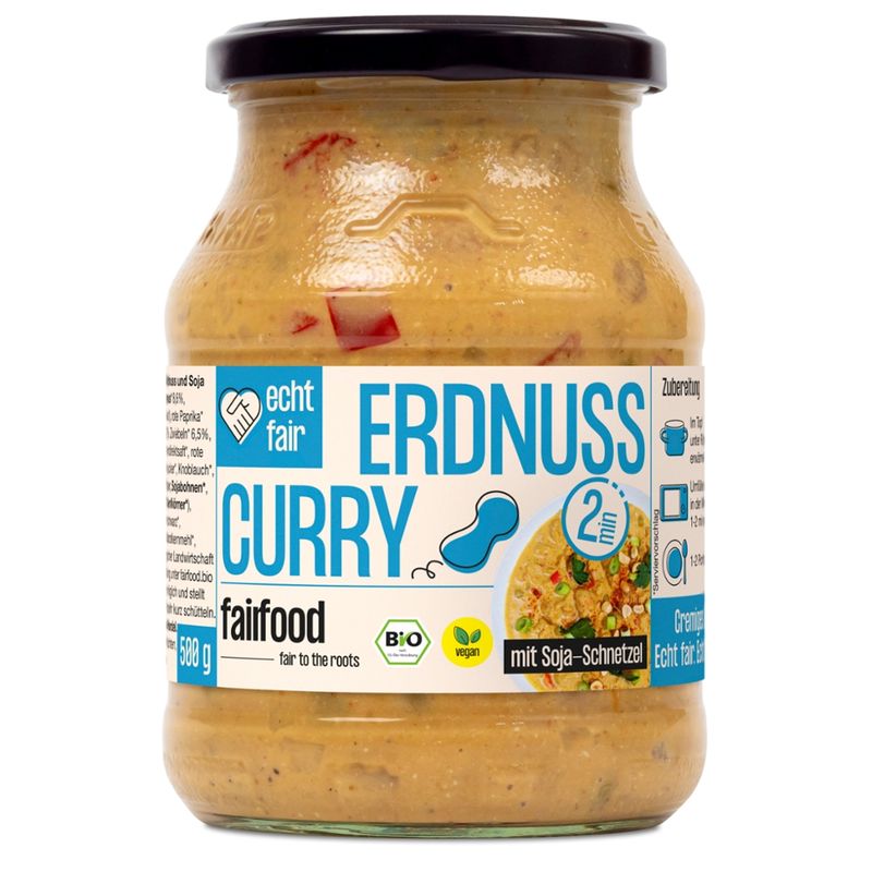 fairfood Freiburg 500g, Erdnuss Curry mit Sojaschnetzel, BIO - Produktbild