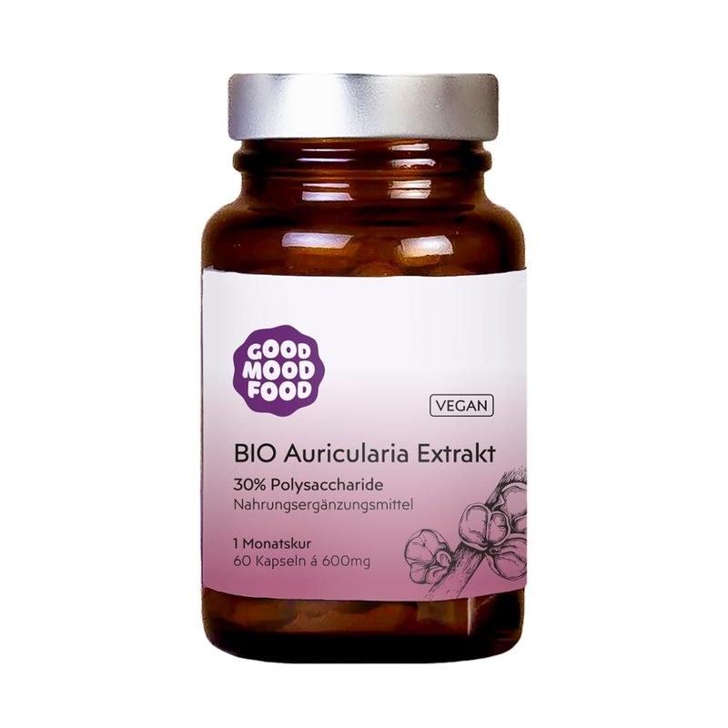 goodmoodfood BIO Auricularia (Judasohr) Extrakt, Monatskur, 60 Kapseln a´600mg, 30% Polysaccharide - Produktbild