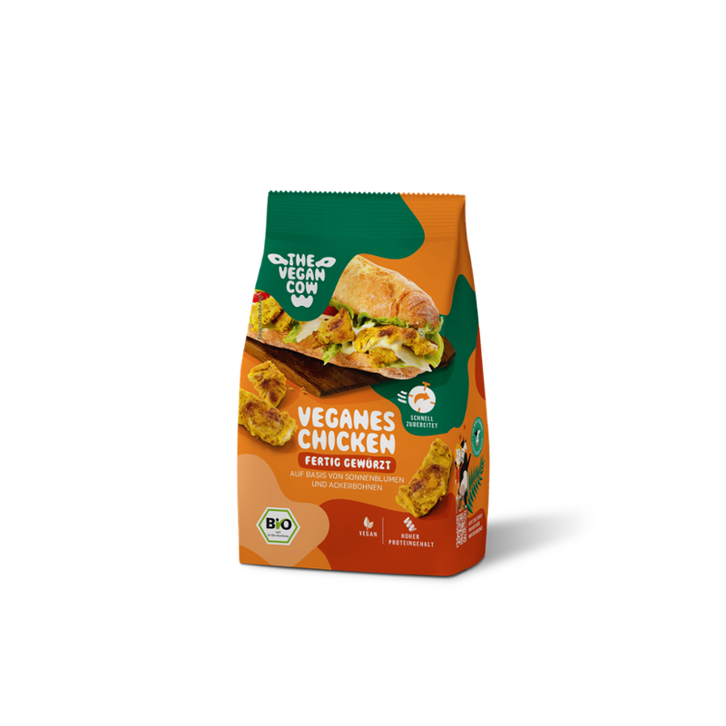 THE VEGAN COW Veganes Chicken fertig gewürzt auf Basis von Sonnenblumen und Ackerbohnen - Produktbild