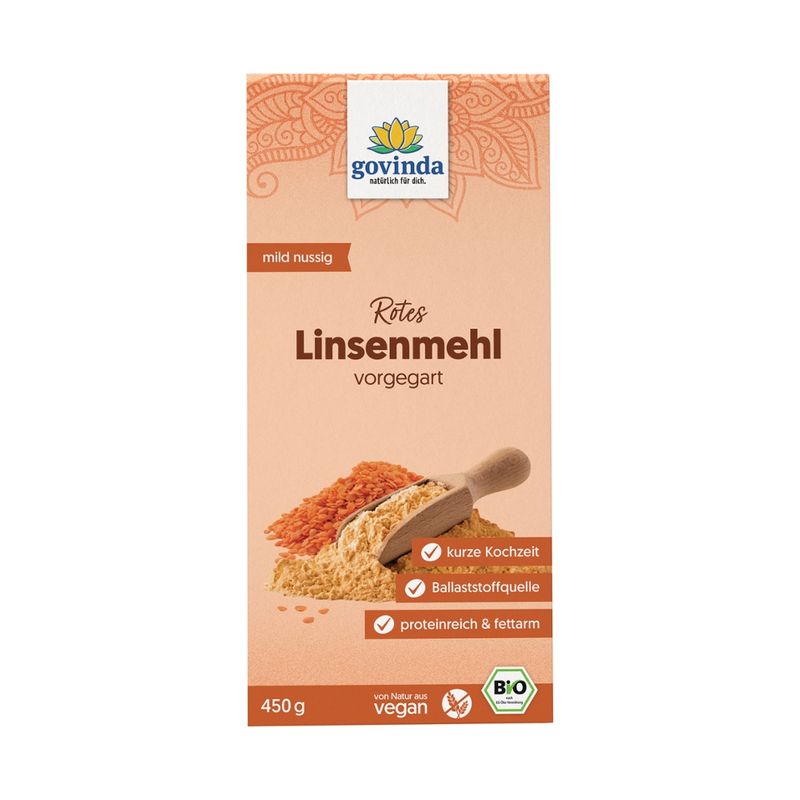 Govinda Rotes Linsenmehl vorgegart - Produktbild