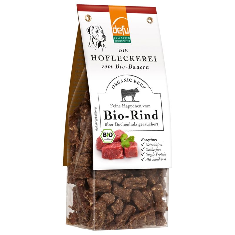 defu - Das Tierfutter vom Bio-Bauern Hund Hofleckerei - Feine Häppchen vom Bio-Rind - Produktbild