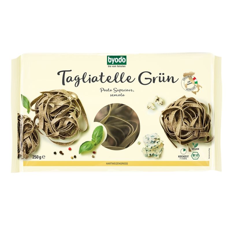 Byodo Byodo Pasta Superiore Tagliatelle, green, semolina 250g - Produktbild