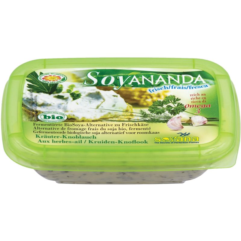 Soyana Soyananda Kräuter- Knoblauch - vegane Alternative zu Frischkäse aus fermentiertem BioSoya - Produktbild