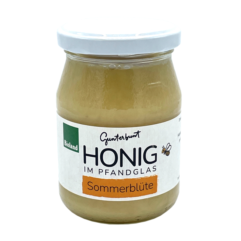 Imkerei Gunterbunt Bio Honig im Pfandglas Sommerblüte, 350g - Produktbild