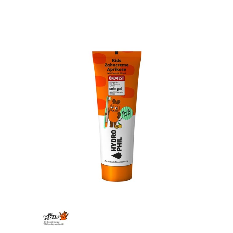 HYDROPHIL Maus - Kids Zahncreme  Aprikose , 75ml - Produktbild