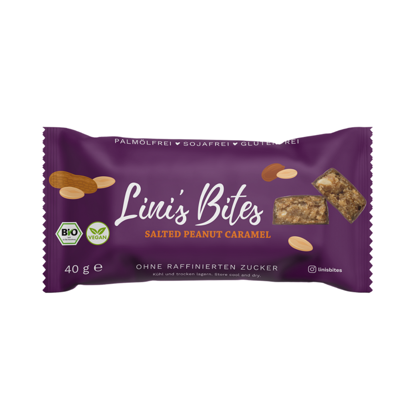 Lini's Bites Salted Peanut Caramel Bio-Riegel Glutenfrei - Produktbild