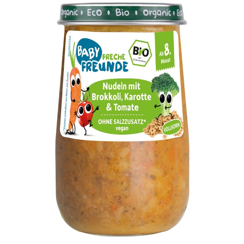 Freche Freunde FF Bio Gläschen Nudeln mit Brokkoli, Karotte & Tomate - Produktbild