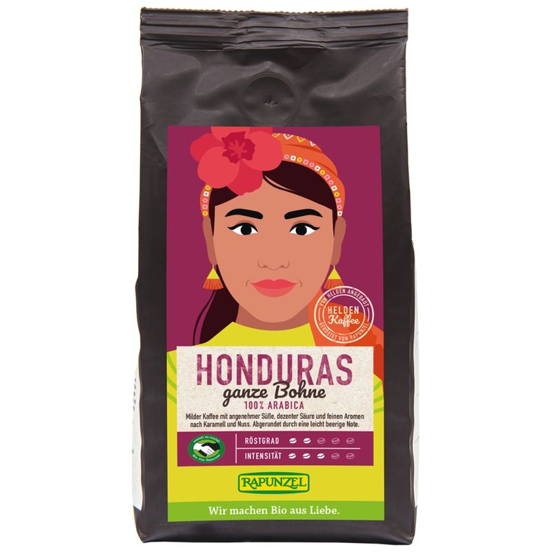 Rapunzel Heldenkaffee Honduras, ganze Bohne HIH - Produktbild