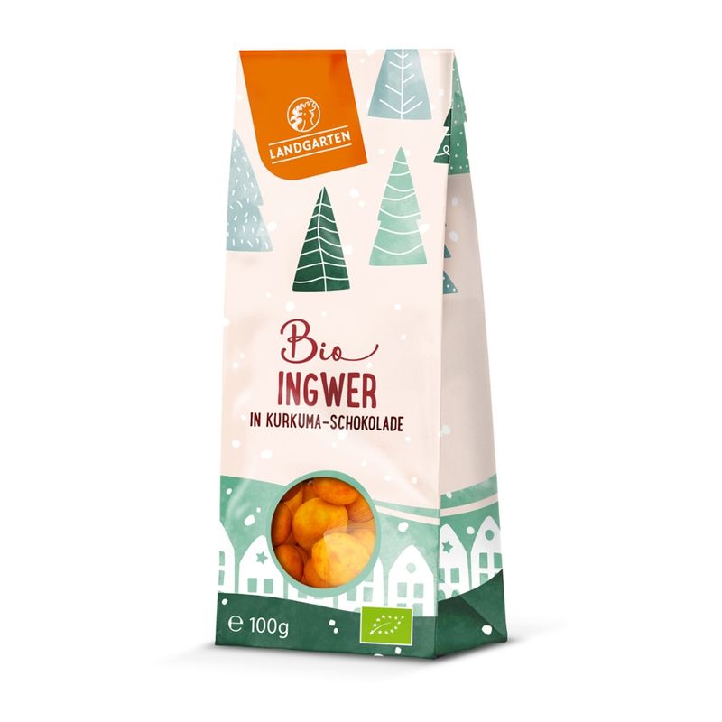 Landgarten Bio FT Ingwer kandiert WE Kurkuma 100g - Produktbild