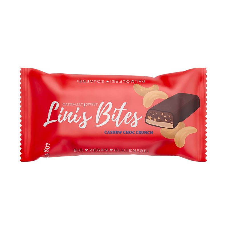 Lini's Bites Cashew Choc Crunch Bio-Riegel Glutenfrei - Produktbild