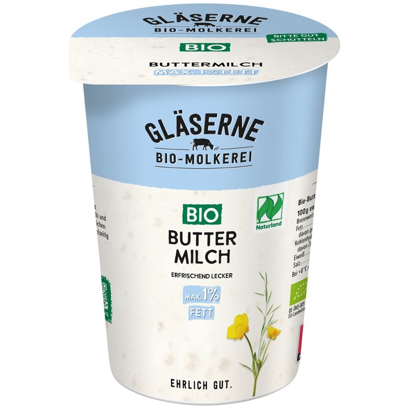 Gläserne Molkerei GM Bio Buttermilch 500g - Produktbild