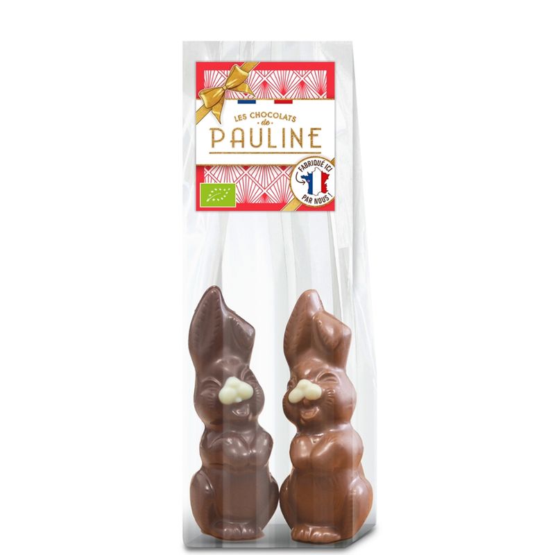 LES CHOCOLATS DE PAULINE Milk and dark chocolate couple of rabbits - Produktbild