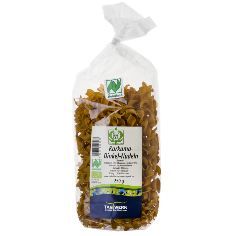 TAGWERK Kurkuma-Dinkel-Nudeln Biohof Lex - Produktbild
