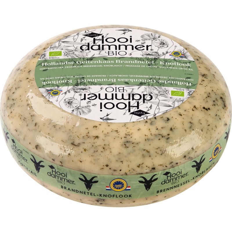 Hooidammer Hooidammer Käsezubereitung aus Holländischem Bio Ziegenschnittkäse Brennnessel/Knoblauch 4/5kg mindestens 50% Fett. i. Tr. - Produktbild