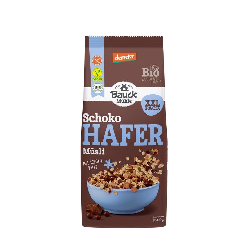 Bauck Mühle Hafer Müsli Schoko glutenfrei Demeter - Produktbild